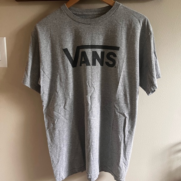 Men's Vans Tshirt Grey And Black Size Medium - Picture 1 of 5